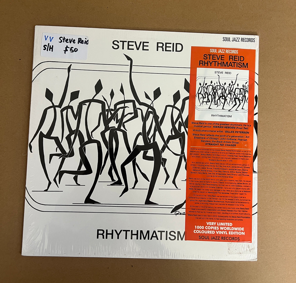 STEVE REID - RHYTHMATISM(LTD EDITION WHITE VINYL 1000 COPIES ONLY) - SLEEVE - VG+ / VINYL - NM