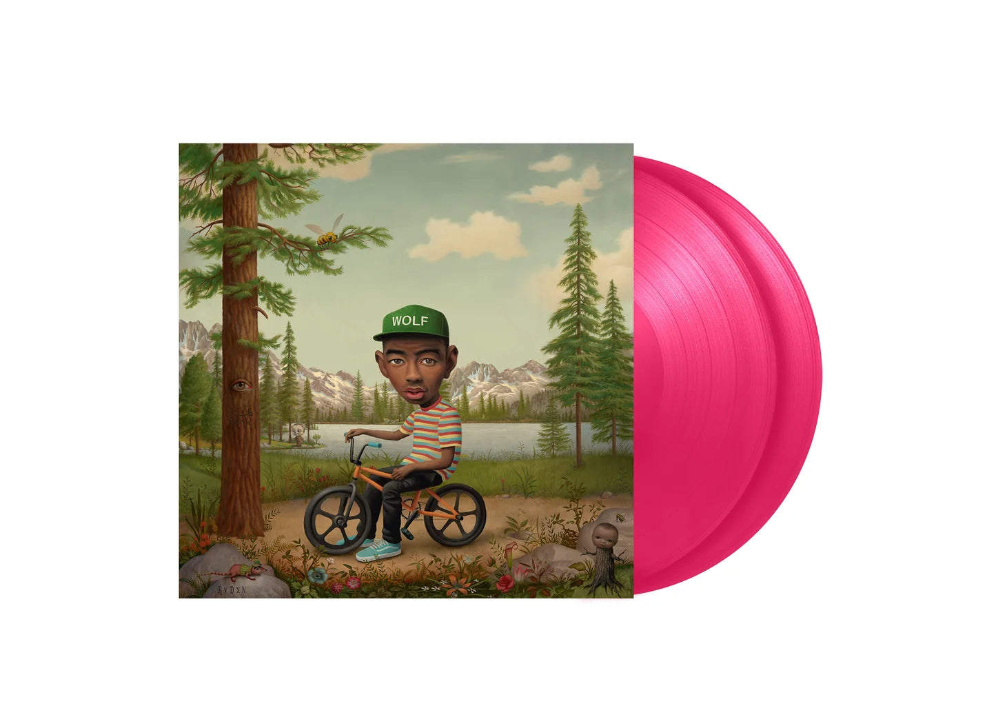 TYLER THE CREATOR - WOLF(2LPS ON PINK VINYL M+ GATEFOLD JACKET, PRINTED SLEEVES, 12X12” INSERT AND OVERSIZED STICKER)