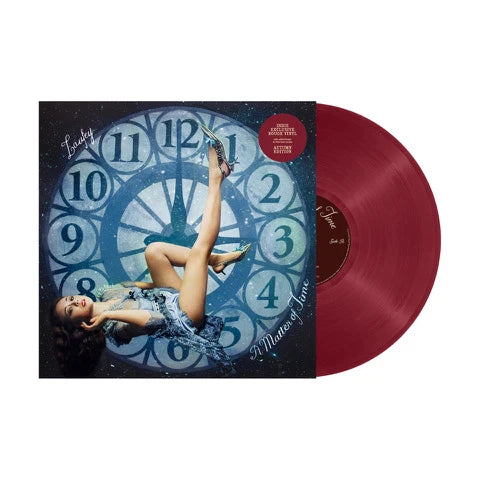 LAUFEY - A MATTER OF TIME  - 24” FOLD OUT POSTER WITH A NOTE FROM THE ARTIST + 7” SINGLE + EXCLUSIVE PHOTOS OF LAUFEY(ROUGE COLOURED VINYL)